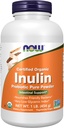 Now Foods Supplements, Inulin Prebiotic Pure Powder, Certified Organic, Non- GMO Project Verified, Intestinal Support *, 1- Pound