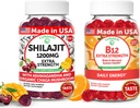 Lunakai USA Made Shilajit & B12 Extra Strength Gummies Bundle - Energi, Fokus og Daglig Wellness - Vegan & Lækker