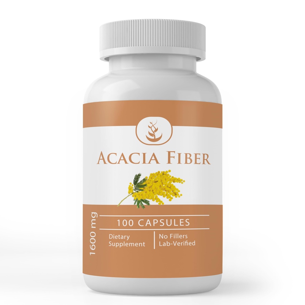 PURE ORIGINAL INGREDIENSER Acacia Fiber, (100 kapsler) Pure, ingen tilsætningsstoffer eller fyldstoffer, Lab Verified