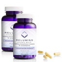 Reluminer 1650mg L- Glutathione Complex med Hyaluronsyre, Alpha Lipoic Acid, Rose HIPS, Vitamin E & Riboflavin, Antioxidant Support, Skin Hydration & Wellness, Lavet i USA - 90 kapsler x 2 flasker