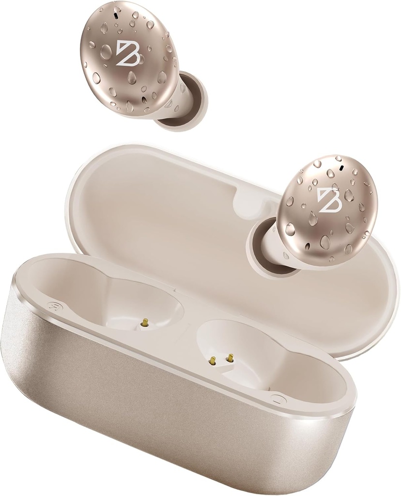 Back Bay Audio Tempo 30 Trådløse Earknopper til små ører - Award- Winning Sound, Sweatproof Bluetooth Earknopper, Komfortable Ear Bud til kvinder, Guld Earphones Små Øre Kanaler, Lang batteri Hovedtelefoner