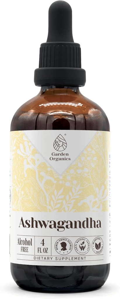Ashwagandha Alkohol- Free Natural Tincture Extract, Immunsystemet Booster, Liquid Drops Lavet af 100% Ashwagandha (Witania somnifera) Tørret rod (4 fl oz)