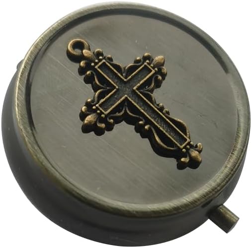 Bærbar rejsegaske Organizer - Gave Box Pakke Pill Case, Bronze Dekorative Metal Medicine Box Pill Holder, Lille Pocket Pill Case til purse, Opbevaring Vitamin eller Medicin, Pill Dispenser