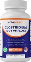 Vitamatisk Clostridium butyricum 25 Million - Gut Health - 60 DR kapsler (forsinket frigivelse) - Fremstillet med Prebiotic Inulin Fiber