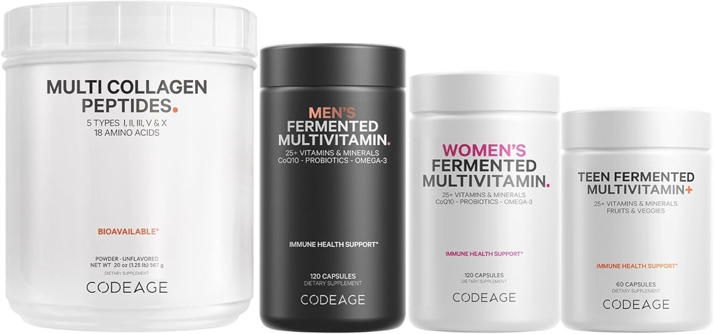 Codeage - Multi Collagen Protein + Teen, Kvinder og mænd Multivitamin Bundle