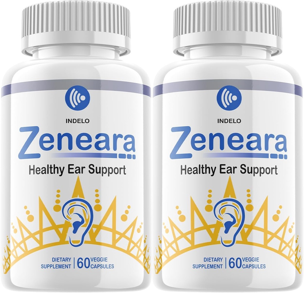 Zeneara Sund Ear Support Supplement, Zeneara Ear Ringing Relief, Zeneara Tinnitus Behandling, Maksimal styrke Zeneara Kapsler, Zeneara til hørelse Support Anmeldelser (2 Pack - 120 Kapsler)