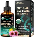 USDA Organic Lympletic Drainage Supplement - Echinacea - 124; Elderberry - 124; Mælkebøsning - 124; Rosehip - 124; Cleavers - 124; Calendula - 124; Burdock - Made in USA - Lymph System Drops - Immunstøtte, Rengøring & Detox, 2 fl oz