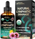 USDA Organic Lympletic Drainage Supplement - Echinacea - 124; Elderberry - 124; Mælkebøsning - 124; Rosehip - 124; Cleavers - 124; Calendula - 124; Burdock - Made in USA - Lymph System Drops - Immunstøtte, Rengøring & Detox, 2 fl oz