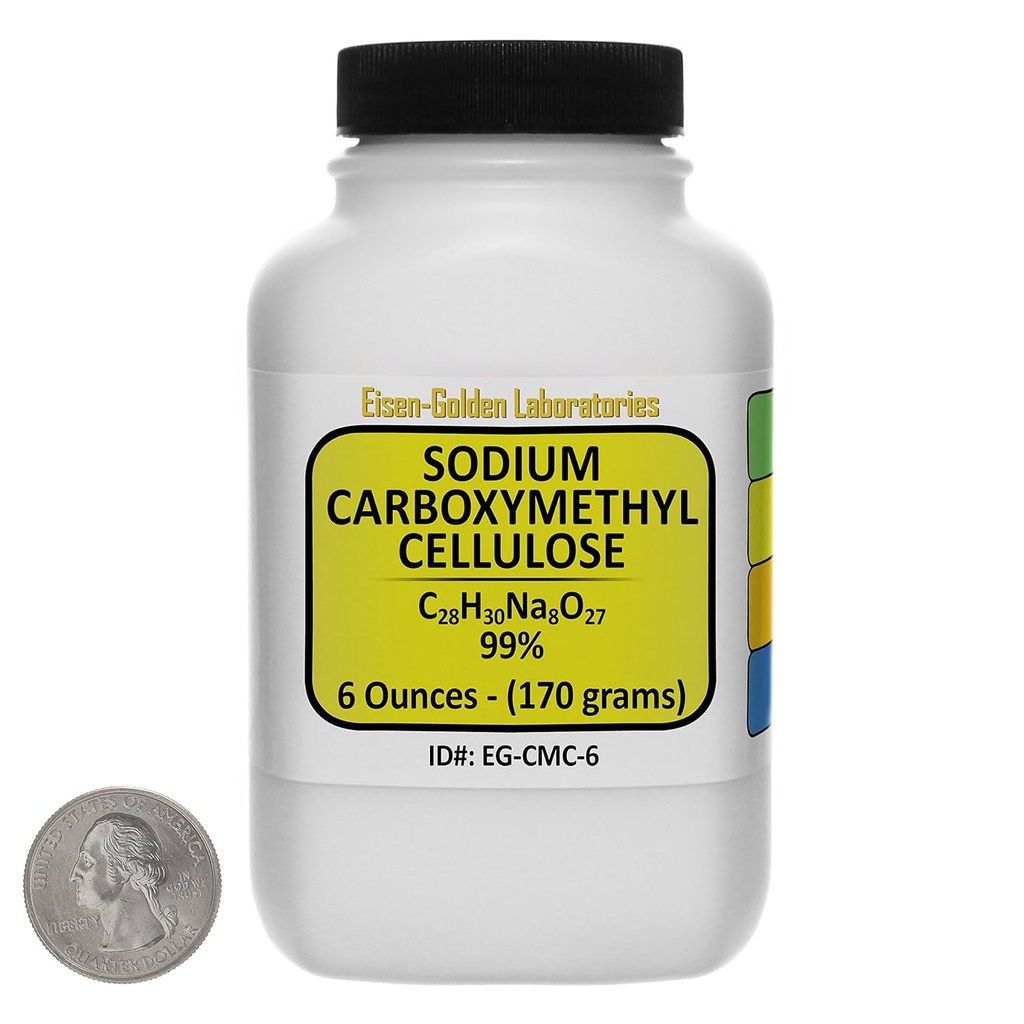 Natriumcarboxymethyl Cellulose [CMC] 99% Food Grade Powder 6 Oz i en Space- Saver flaske