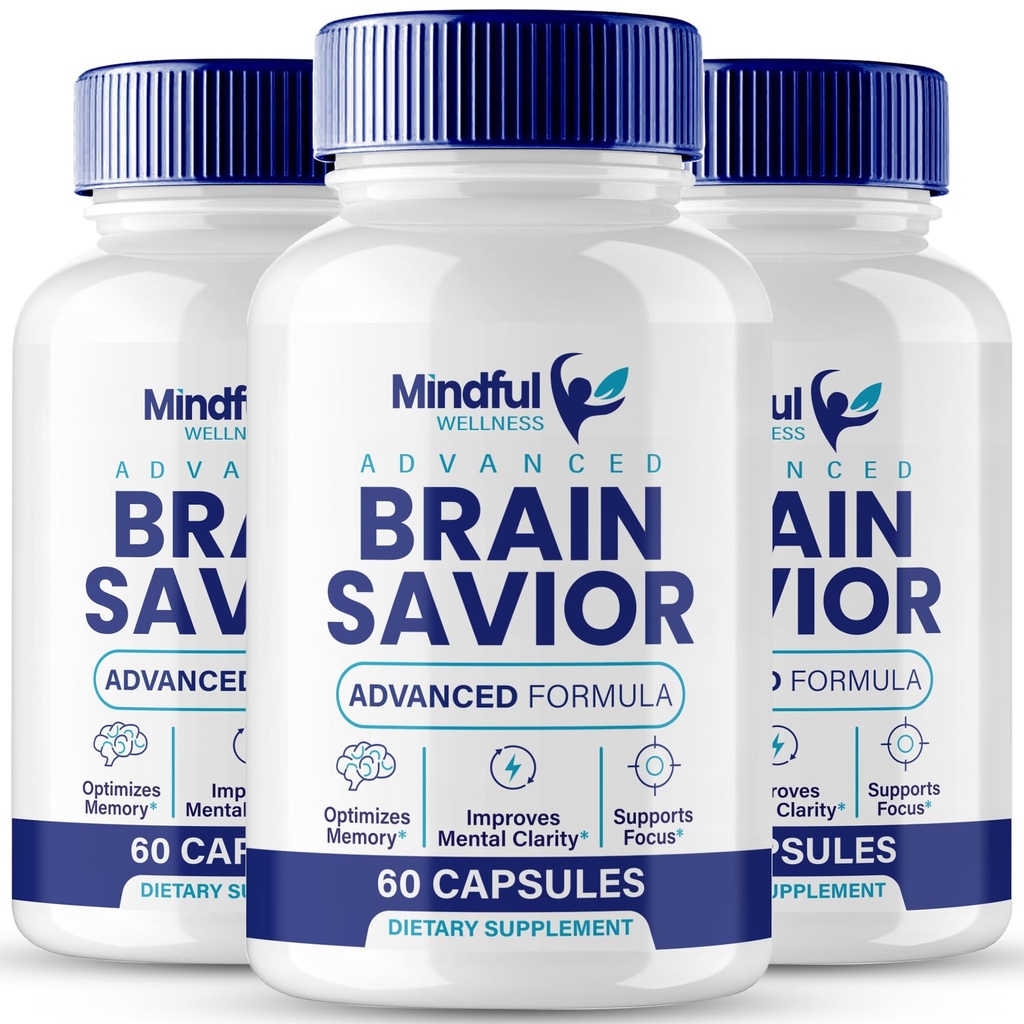 Brain Savior Brain Kosttilskud til hukommelse og fokus kapsler, BrainSavior Advanced Formel Brain Health Support - Maksimal styrke Nootropics Brain-Savior Alle naturlige support anmeldelser (3 Pack)