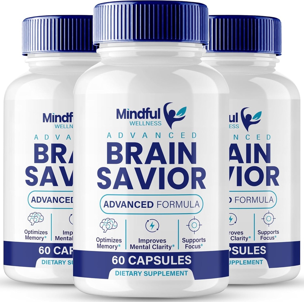 Brain Savior Brain Kosttilskud til hukommelse og fokus kapsler, BrainSavior Advanced Formel Brain Health Support - Maksimal styrke Nootropics Brain-Savior Alle naturlige support anmeldelser (3 Pack)