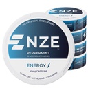 NZE Koffein Nootrope Pouches (pebermynte) - Energy Pouches med 50 mg Koffein, Alpha GPC, L-Tyrosine & L-Theanin med ingen sukker eller kunstige sødestoffer - 15 Nicotine Free Pouches Per Can - 5 Pack