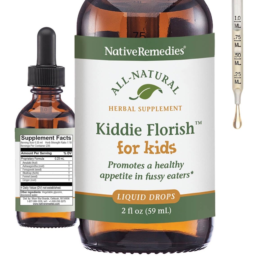 Native Remedies Kiddie Blomsterhandlere - All Natural Herbal Supplement fremmer en sund Appetit i Picky Eaters - 59 ml