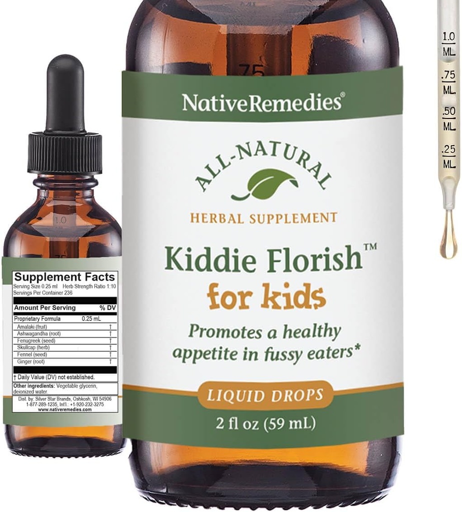 Native Remedies Kiddie Blomsterhandlere - All Natural Herbal Supplement fremmer en sund Appetit i Picky Eaters - 59 ml