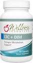 Wellness Resources I3C + DIM for sund østrogen Metabolisme, afgiftning (60 kapsler) - 300mg I3C + 100mg DIM - Vegan, Gluten- Free
