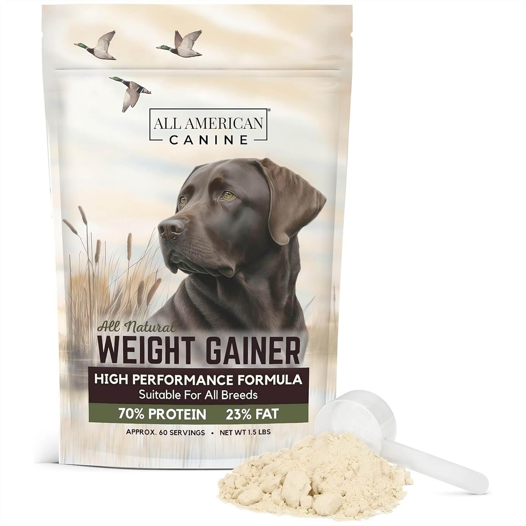 Hundevægt Gainer - Høj kalorie hund kosttilskud & protein pulver til hurtig vægt Gain, Masse, og inddrivelse - Appetite Stimulant - 60 Servering