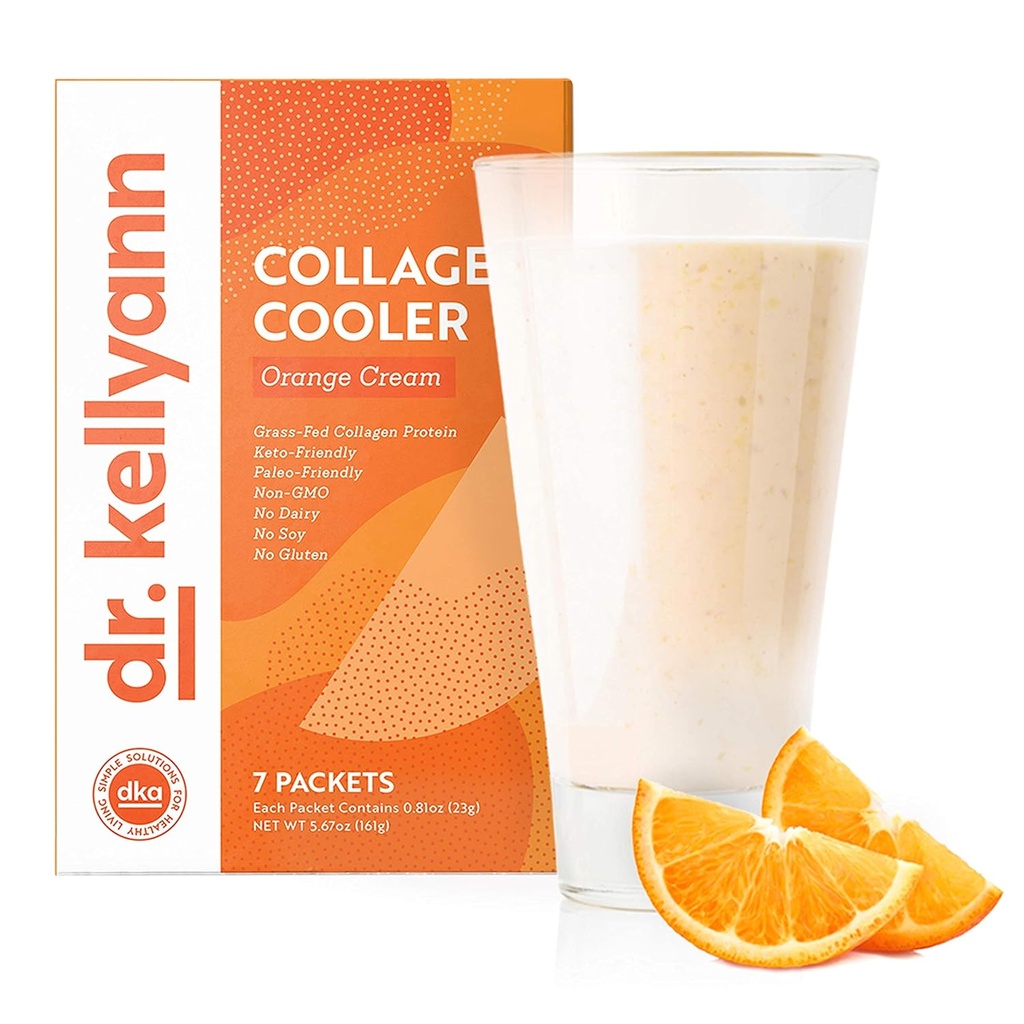 Dr. Kellyann Orange Cream Keto Shake Pakninger (7 Servere) - 15g Protein, Grass- Fed Collagen, Keto & Paleo-Friendly, 1 Pack