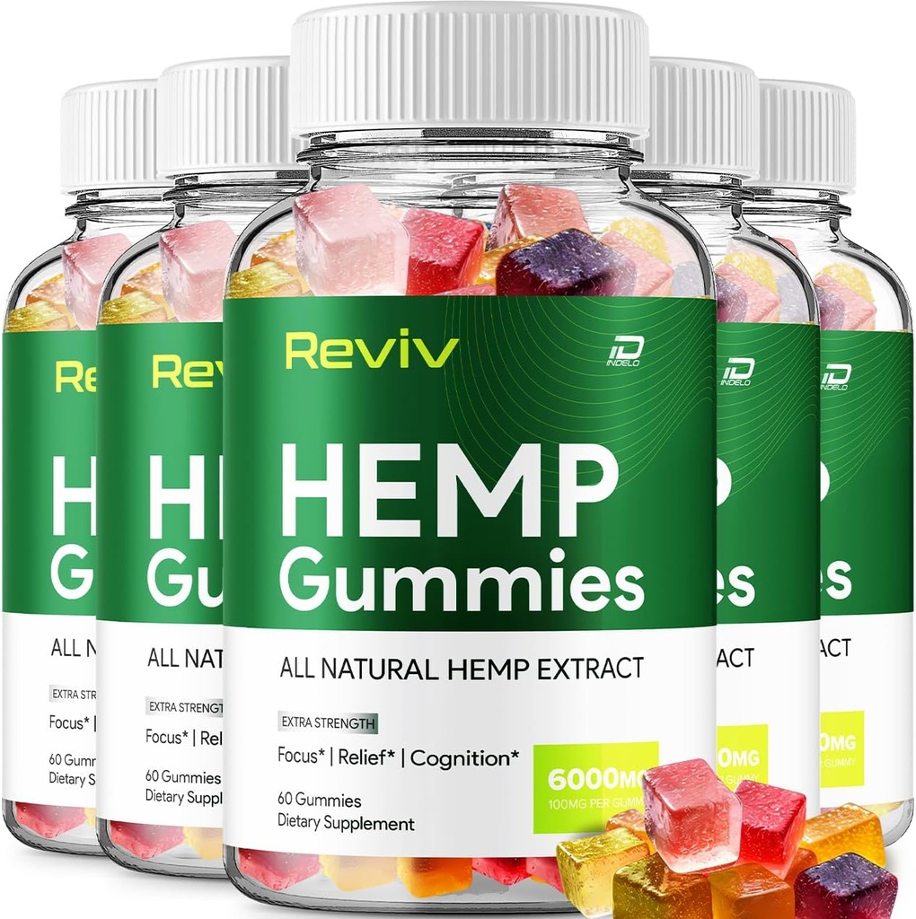 Reviv Hemp - with Hemp Seed Extract RevivHemp Gummies Tinnitus Herbal Supplement, Health and Wellness Support, All Natural Reviv Hemp Gummy (5 Pack - 300 Gummies)