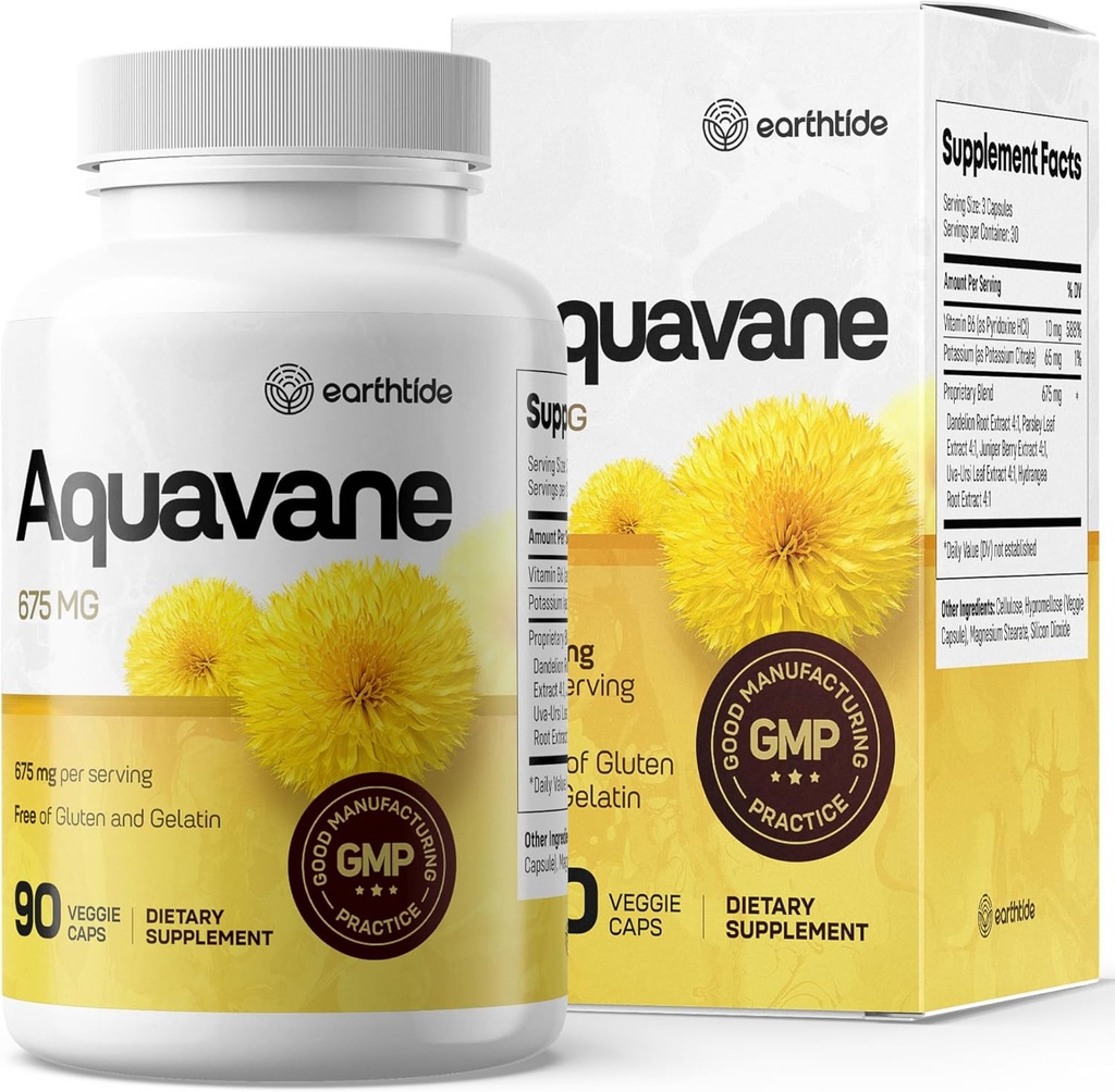Aquavan Natural Diuretic Relief for opsvulmede fødder, ankler, & ben - Potent urtevand piller til vandretention, Swell ikke mere med kraftfulde ekstrakter, Ideel til reduktion af ben & foot hævelse