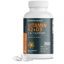 Bronson vitamin K2 D3 (MK7) Supplement Non- GMO formel D3 5000IE (125 mcg) & 90 mcg K2 MK- 7, Let at synke D & K Complex, 360 tabletter