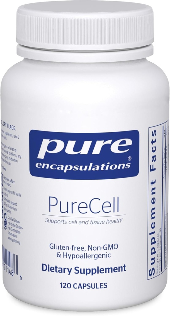 Ren indkapsling PureCell Note 124; Advanced Antioxidant and Adaptogen Cellular Health Formel 124; 120 Kapsler