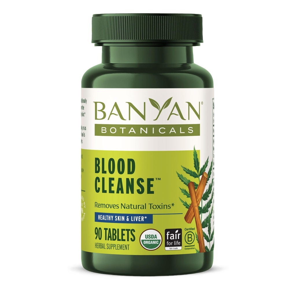 Banyan Botanicals Blood Cleanse Tablets - Organic Clear Skin Supplement med Manjistha & Neem - Blood Cleanser Urter for Natural Detox & Sund Hud * - 90 Tablets - Ikke GMO bæredygtigt sourced Vegan