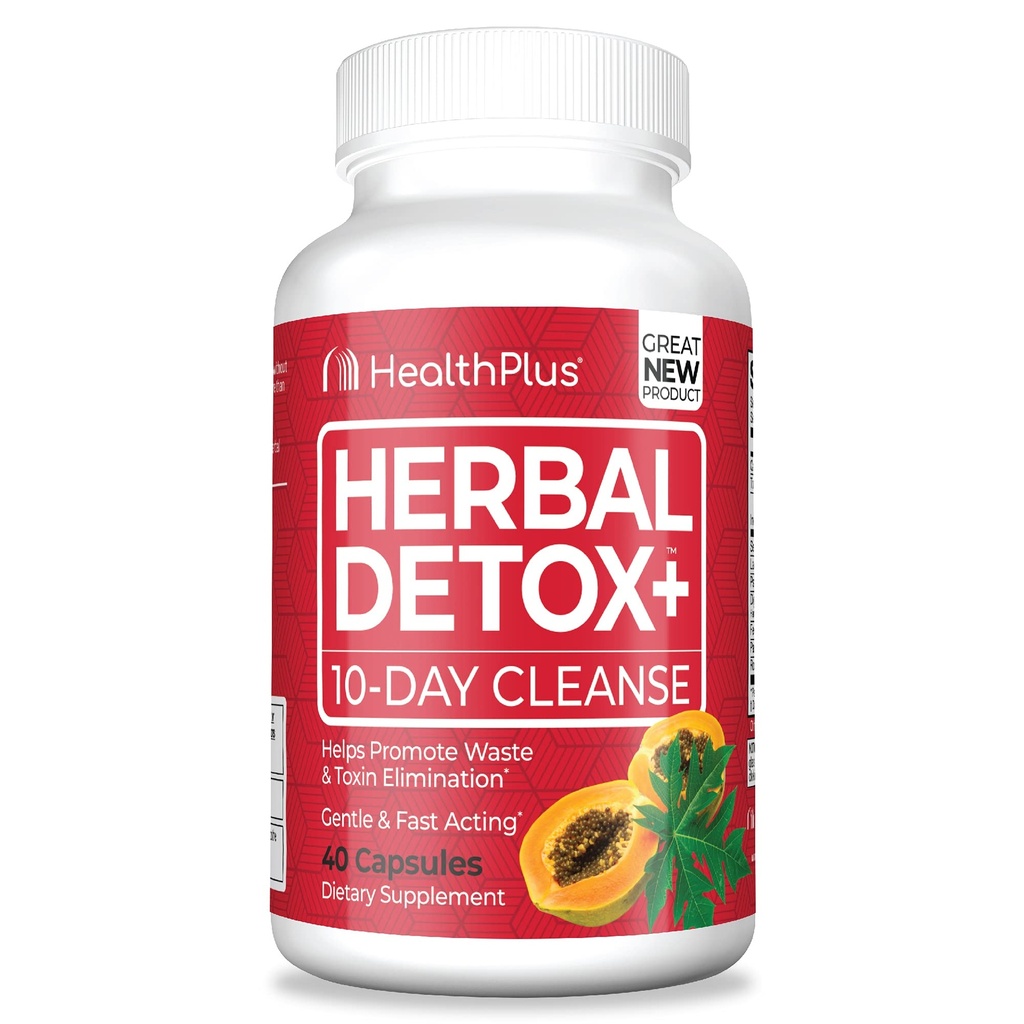 Health Plus Herbal Detox + (10-dages rengøring) 40 kapsler, 20 Servering