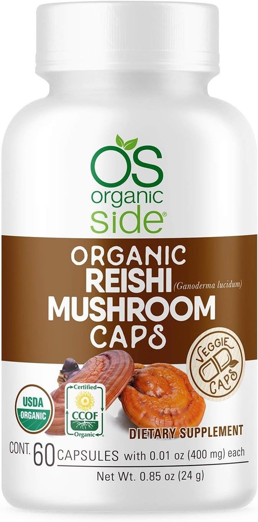 | Reishi Mushroom Capsules | 60 Vegan Adaptogen Capsules for Immune Support & Stress Relief | USDA Certified, Non-GMO, Natural Wellness Supplement