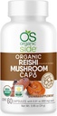 | Reishi Mushroom Capsules | 60 Vegan Adaptogen Capsules for Immune Support & Stress Relief | USDA Certified, Non-GMO, Natural Wellness Supplement