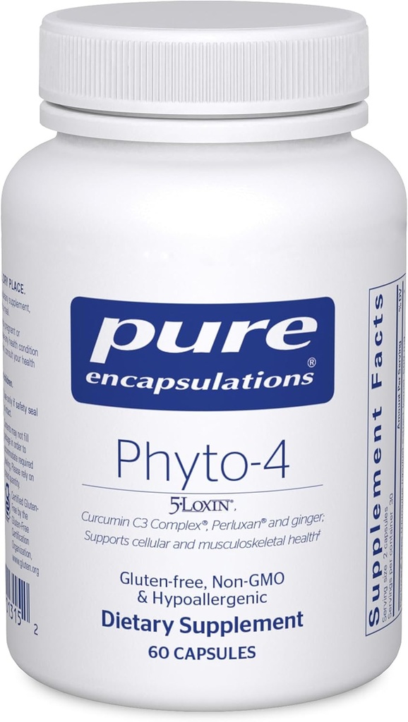 Pure indkapslinger Phyto-4 • 124; Hypoallergent supplement understøtter immunforsvar, cellular og vævssundhed • 124; 60 kapsler