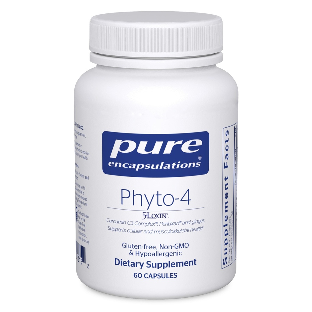 Pure indkapslinger Phyto-4 • 124; Hypoallergent supplement understøtter immunforsvar, cellular og vævssundhed • 124; 60 kapsler