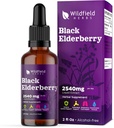 Elderberry Extract Drops 2000mg (Sambucus nigra) Urtetilskud Absorber Better Than Capsules, 1 Måned Supply, 84 Servering, Alkohol- Free Tincture - 2 Oz, Pack of 1