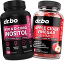 Myo- Inositol & D- Chiro Inositol & ACV Gummies - 40: 1 Ratio Hormone Balance for kvinder & Apple Cider Vinagar Gummies - Kosttilskud til støtte for menstruationscyklus og kvindelig sundhed