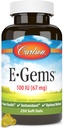 Carlson - E- Gems, 100 IE, Heart Health & Optimal Wellness, Antioxidant, 250 bløde geler