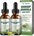 (2 Packs) Pure Soursop Graviola Liquid Drop Support Digestive Skin Health, Sleep & Antioxidant - Guanabana Oil Organic Leaf Exact Soursop Bitters Liquid Drops, Natural Flavor, Non-GMO, Vegan, 4 Fl Oz