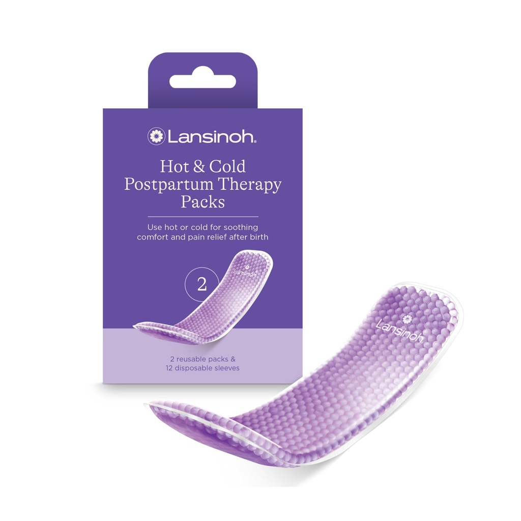 Lansinoh Hot and Cold Postpartum Pads – Reusable Perineal Ice Packs for Postpartum Recovery, Labor & Delivery Essentials, 2 Count