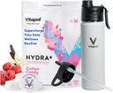 Vitapod Hydra + Cotton Candy Flavored Water Enhancer Pods Starter Bundle, Vand Aromering, Sukker fri, C-vitamin, D-vitamin, zink, 30 Pods, 22 oz rustfrit stål vandflaske, hvid