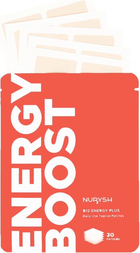 SYGEPLEJERSKE B12 Energy Plus Patch - 30 temaplastre - Vegan og Keto Friendly - for mænd og kvinder
