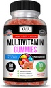 Kaya Naturals Voksen Multi Vitamin Gummy, Biotin, Vitamin A, C & E, herunder Zink & Vitamin B-12, Folinsyre, Jordbær Flavor 124; Gluten- Gratis multivitaminer Søde Voksen Gummies - 60 Gummies
