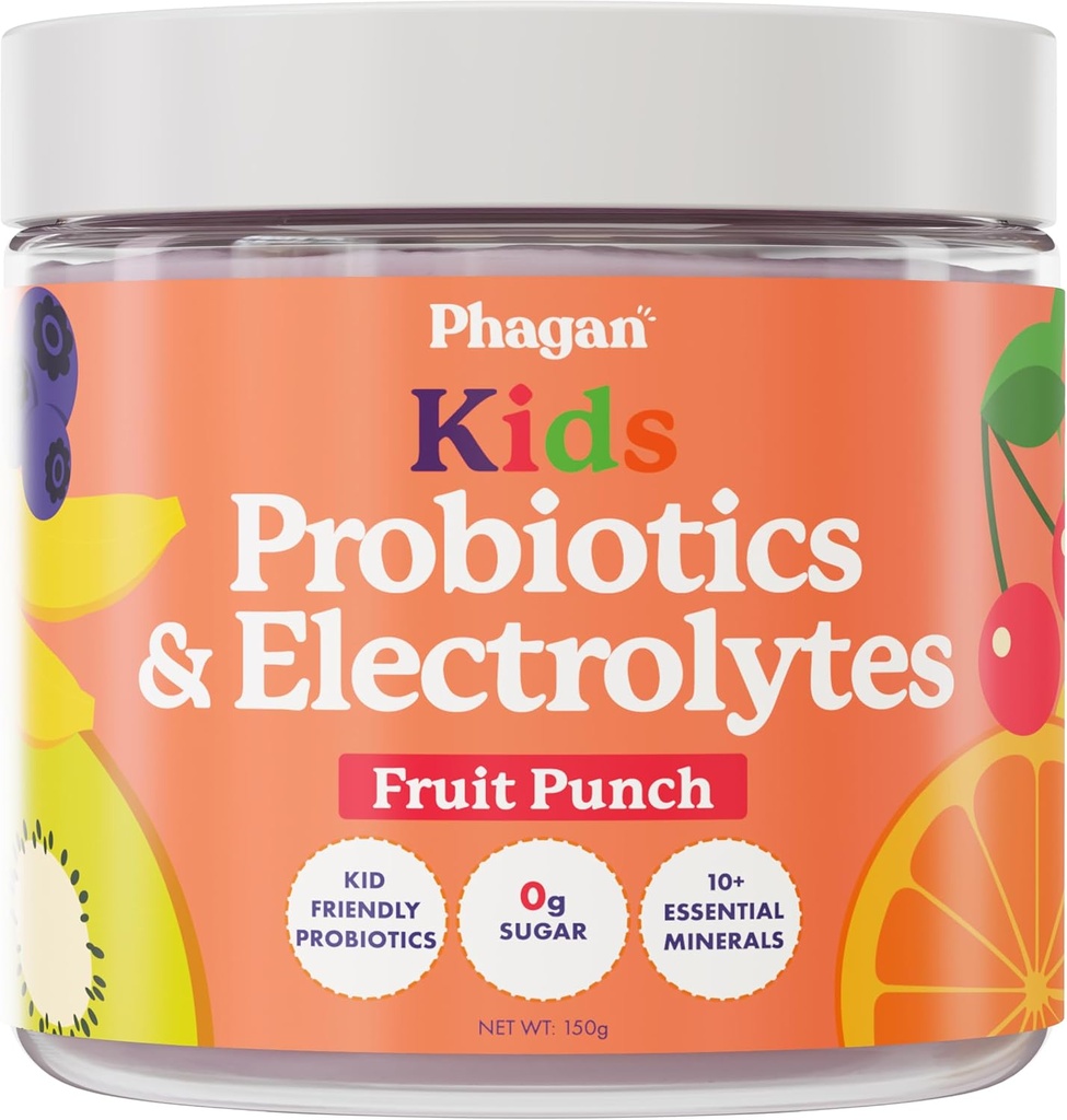 Kids Probiotic and Electrolytes Powder - Electrolyte Powder for Hydration, Digestive and Immune Support - Probiotics with Essential Minerals - Electrolytes Powder No Sugar for Active Kids