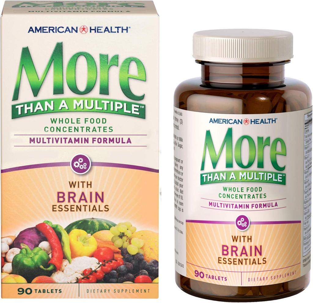American Health Mere end en multiplum med hjerne Essentials tabletter, 90 Greve