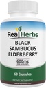 Real Herbs Elderberry Extract - Afledt fra 325mg af Elderberry Standardiseret til 5% Flavonoider med 275mg af Elderberry Fruit Extract 5: 1 - Øger immunitet - 60 Vegetariske Kapsler
