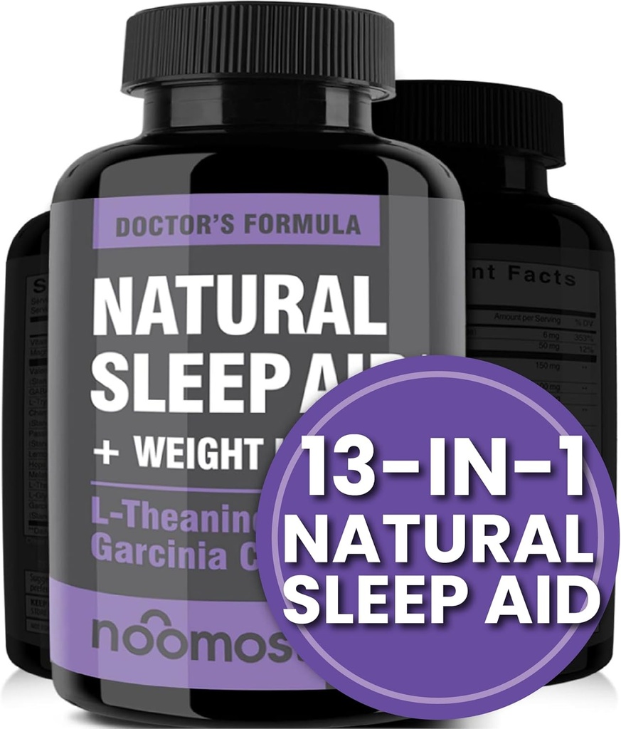 NooMost Natural Sleep Aid Supplements with Magnesium, L theanin & Garcinia Measures 124; Sleep Pills for deep & Restful Sleep for Voksen124; Non- Habitat- Forming Measures 124; Hjælper Fall Assumes Fast Stay Measures