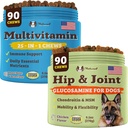 Natural Dog Company Hundetillæg til seniorer & aktive hunde - Multivitamin Chews & Hip & fælles Relief - Komplet ernæringsmæssig støtte til fælles sundhed, vitaminer til hunde, energi, & Vitality