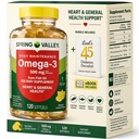 Spring Valley Omega-3 fra Fish Oil 500 mg 120 Greve, SoftGels, General & Heart Health Kosttilskud Bundle med Lualls 45 Diabetes Decoded