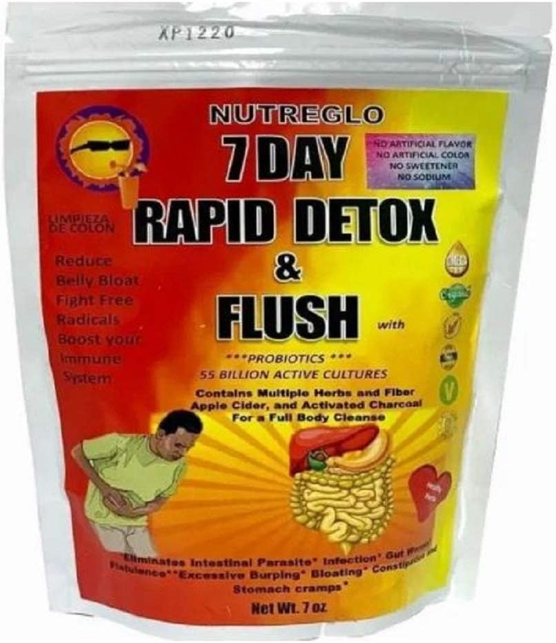 Nutreglo 7 Day Rapid Fiber Full Body Detox & Cleanse Detox 124; All Natural, Sund, Hele Body Multi- Fiber Formel for Mænd & Kvinder