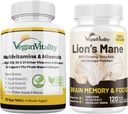 Vegansk Vitality Lions Mane x General Health Combo Bundle - 6 Months Lions Mane og Multivitaminer