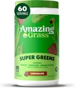 Amazing Grass Green Superfood Powder: Grønne pulver med fordøjelige enzymer & probiotika, Organic Spirulina, Chlorella, og Beet Root Powder, Chokolade, 60 Servere