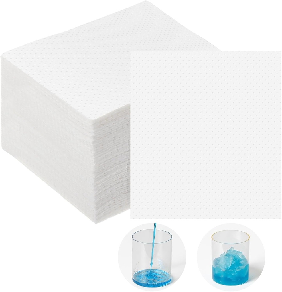 100 Pcs Vomit Absorbent Pad Disposable Barf Paper Bulk for Emesis Bags Turns Vomit into Gel Pregnancy Nausea Morning Sickness Motion Car Taxi Airplane Travel, Can Hold 18.6 Oz/ 550 ml